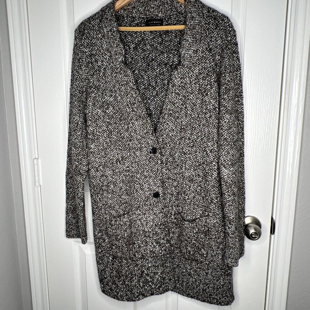 Lucky Brand Long Cardigan Sweater Coat Womens Medium Buttons Casual Coatigan